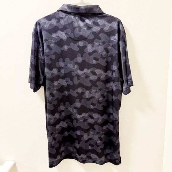 PGA Tour Men’s XL Polo Shirt – Black Gray Camo Print - Picture 2 of 4